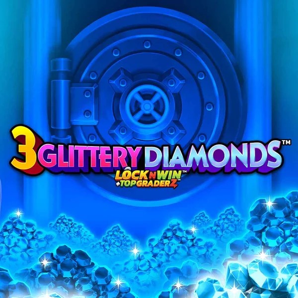 3 Glittery Diamonds logo – Slots by PearFiction Studios at Qbet Casino