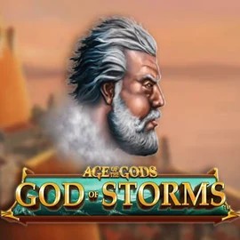 Age Of The Gods: God of Storms slot logo by Playtech at Qbet Casino