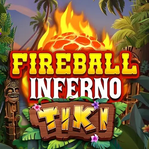 Fireball Inferno Tiki online game logo by NetEnt on qbetcasino.eu