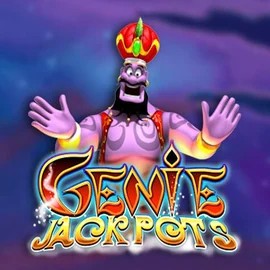 Genie Jackpots slot logo by Blueprint Gaming at Qbet Casino