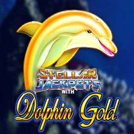 Dolphin Gold with Stellar Jackpots logo by Lightning Box Game Qbet Casino