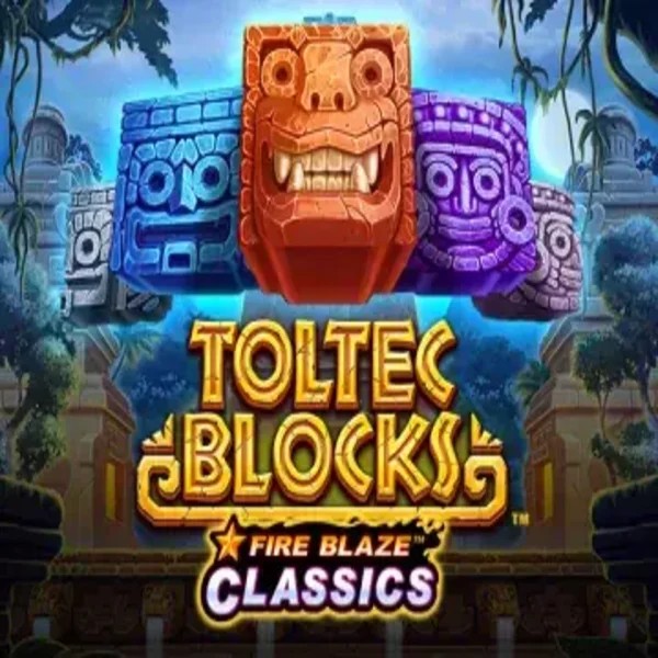 Fire Blaze: Toltec Blocks game by Rarestone Gaming – logo hosted on Qbet Casino
